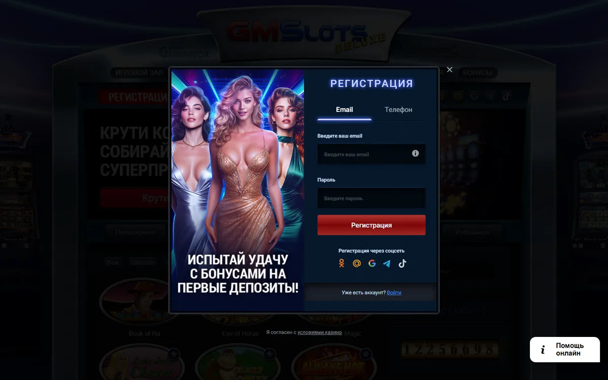 Форма регистрации в GMS Deluxe